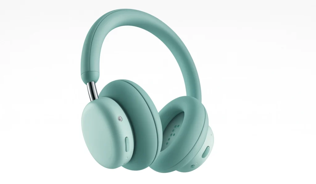 A headphone ear cup showing a slider for adjusting tone.