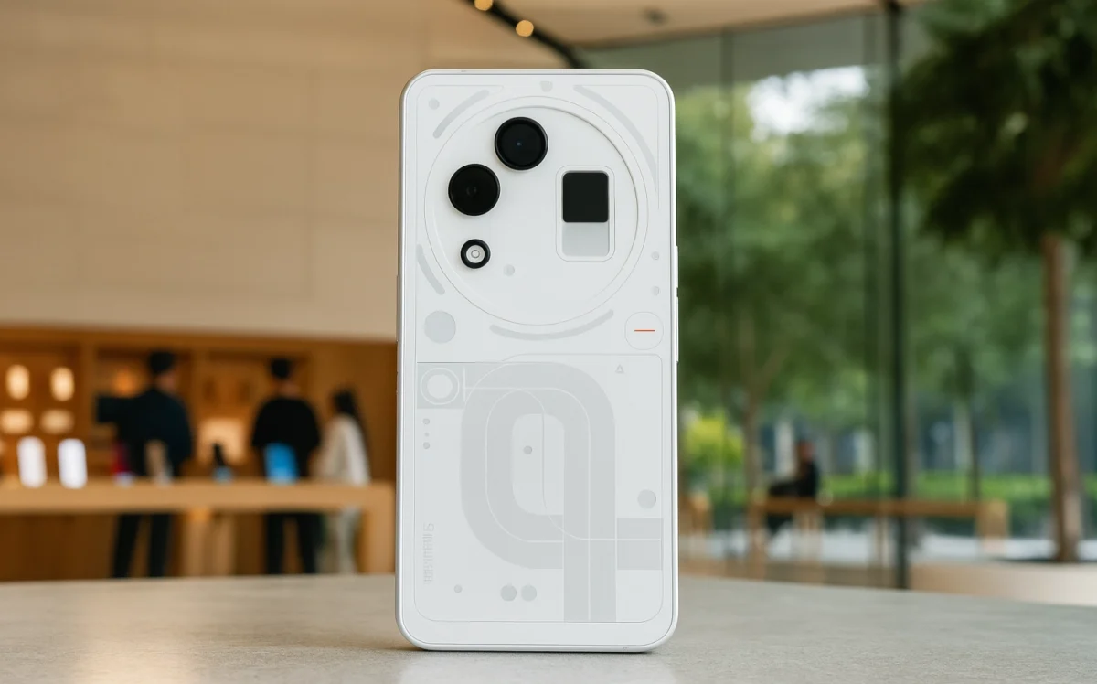 Concept design for the rumored Nothing Phone 4a Pro.