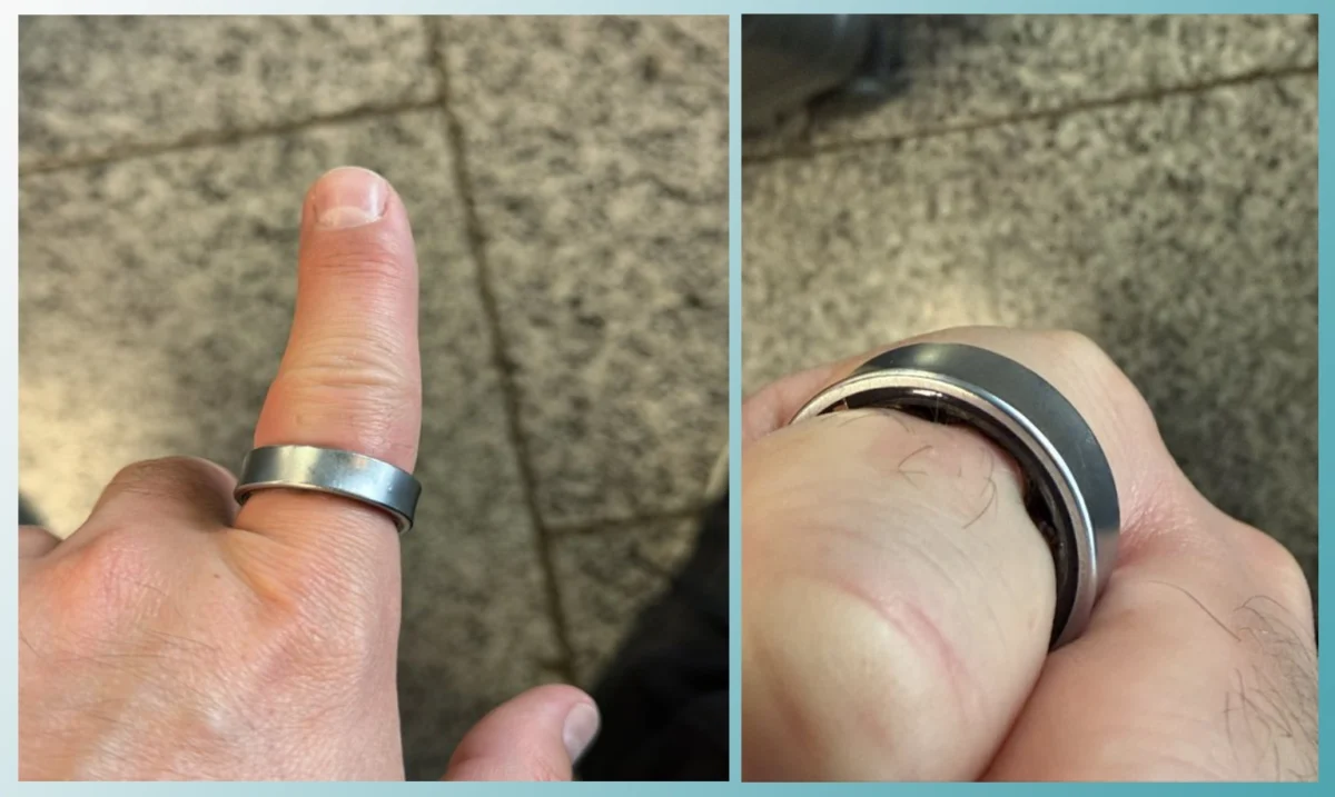Airport scanner detecting hazardous smart ring with swollen battery.