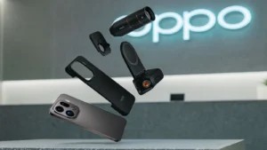 Oppo Find X9 Pro with Hasselblad Imaging Kit showing teleconverter and magnetic grip.