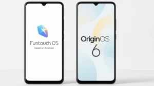Comparison of FunTouch OS vs. OriginOS 6 interfaces on Vivo phones.