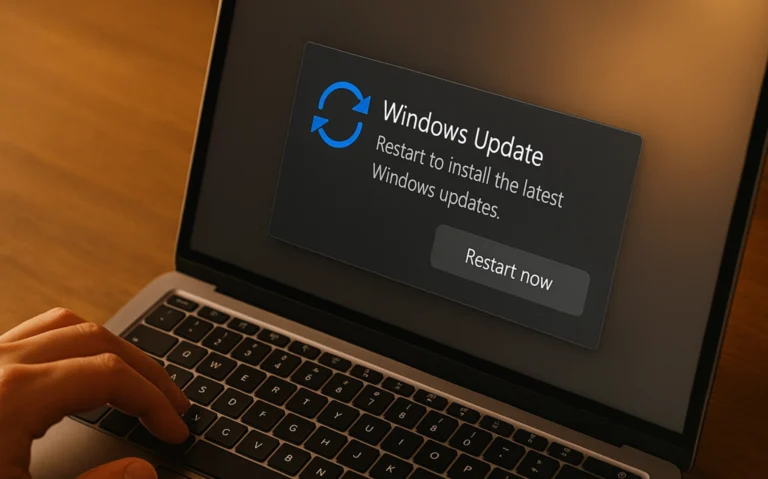 Windows 10 update notification about ESU enrollment.
