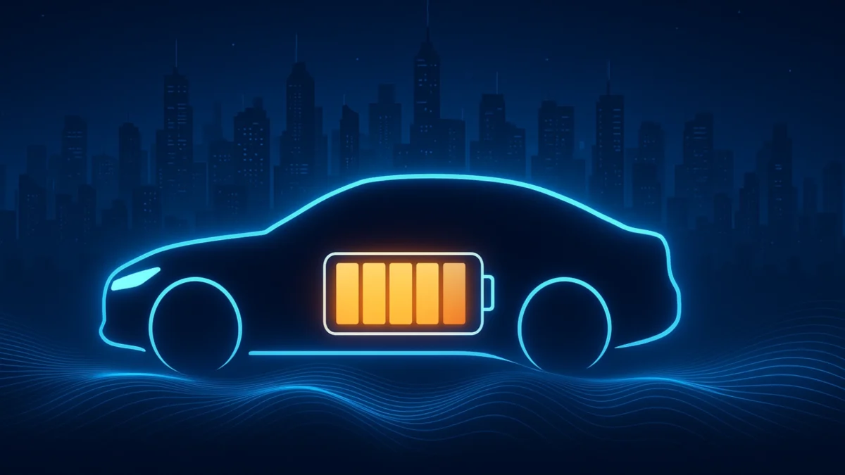 electric car with solid state battery core concept art